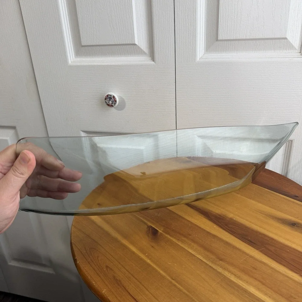 Clear Glass Centerpiece Decor Bowl Living Room Dining Room Multipurpose Preppy